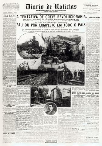 O Diário de Notícias anuncia a derrota da greve geral revolucionária de 18 de janeiro de 1934